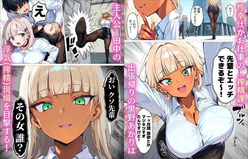 新卒の黒ギャルとダウナーギャルが「2人で」搾精して サンプル画像